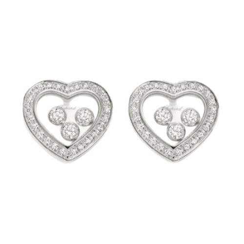 Chopard Happy diamond heart hoop earrings with diamonds |